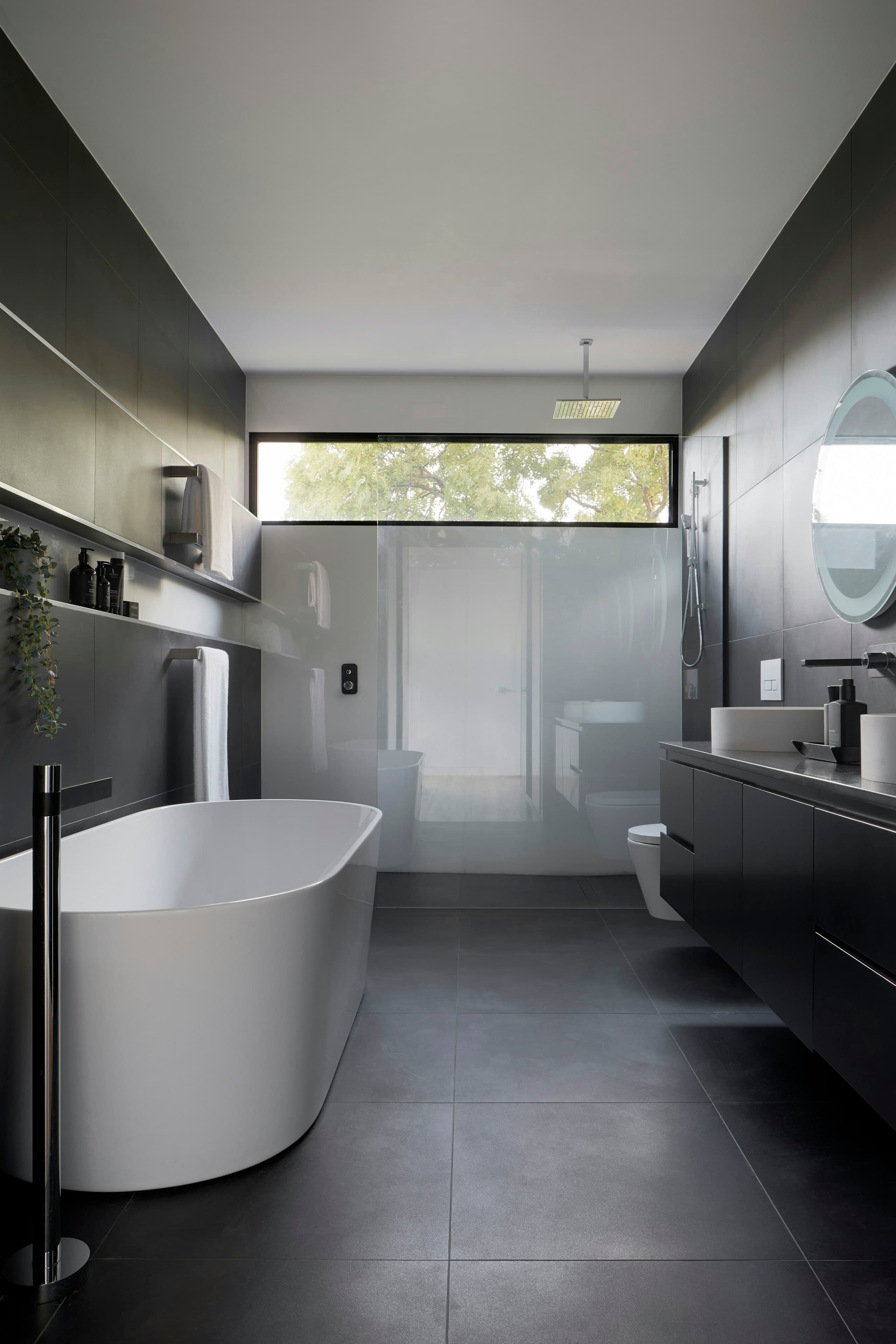 Residential bathroom interior evaluated during a mold inspection