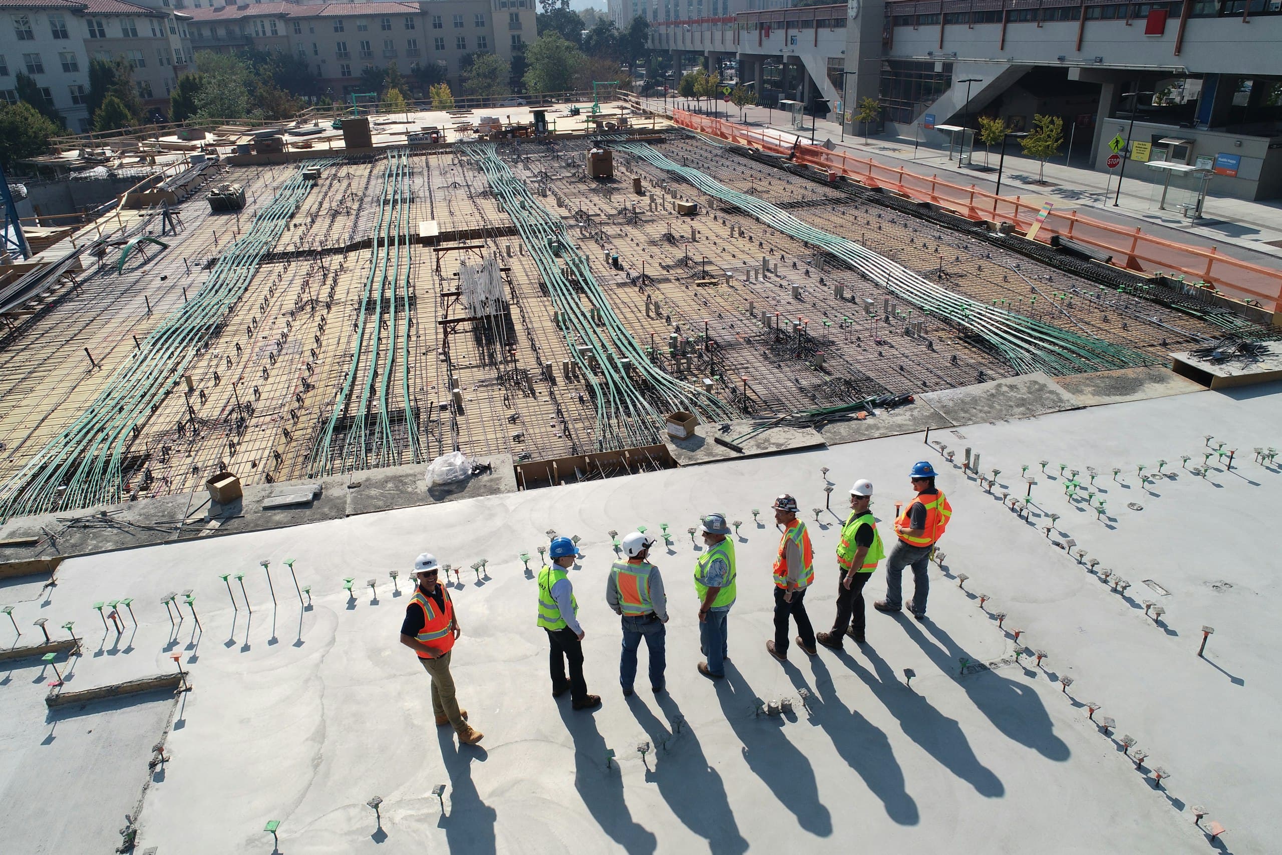Aerial view of a construction site