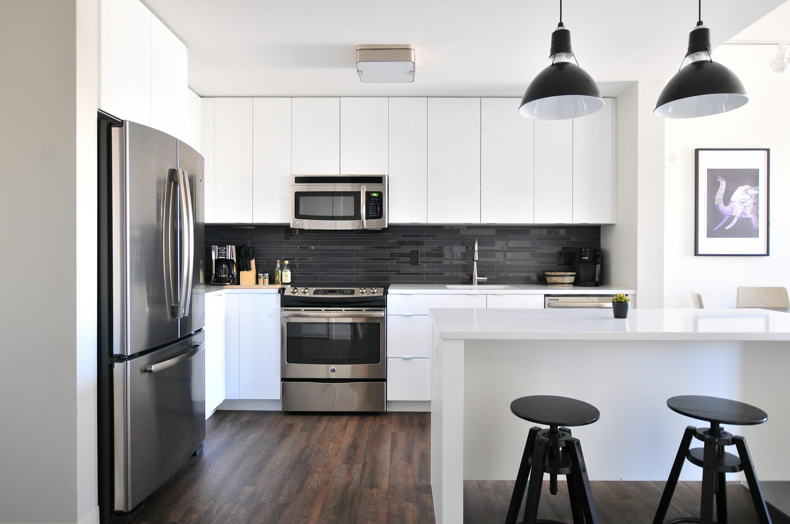 Bright residential kitchen interior